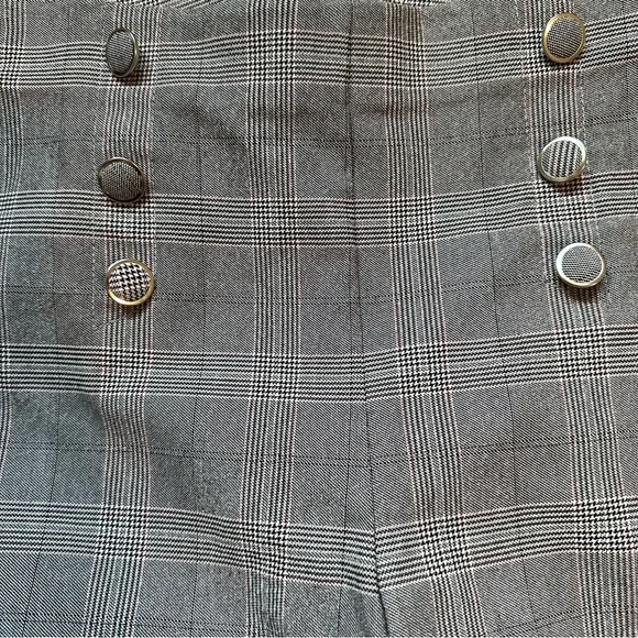 89th & Madison Womens Plaid Wide Leg Pants Size Medium High Rise Sailor Button - Picture 7 of 10